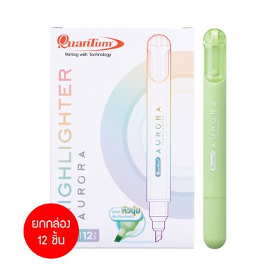 ยกกล่อง 12 ชิ้น Quantum Aurora Highlighter ปากกาเน้นข้อความ 2-4 mm.