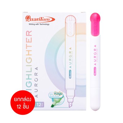 ยกกล่อง 12 ชิ้น Quantum Aurora Highlighter ปากกาเน้นข้อความ 2-4 mm.