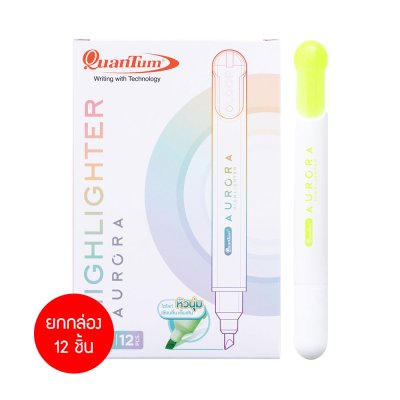 ยกกล่อง 12 ชิ้น Quantum Aurora Highlighter ปากกาเน้นข้อความ 2-4 mm.