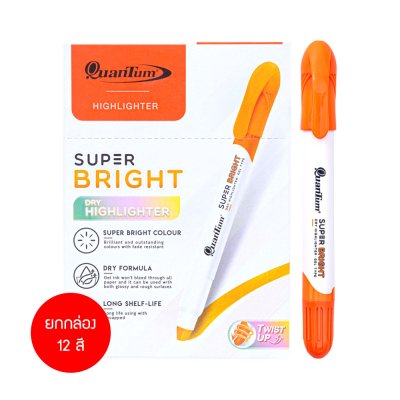 ยกกล่อง 12 ชิ้น Quantum Super Bright Dry Highlighter ปากกาเน้นข้อความ 3-5 mm.