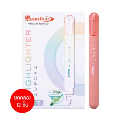 ยกกล่อง 12 ชิ้น Quantum Aurora Highlighter ปากกาเน้นข้อความ 2-4 mm.