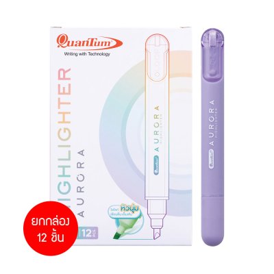 ยกกล่อง 12 ชิ้น Quantum Aurora Highlighter ปากกาเน้นข้อความ 2-4 mm.
