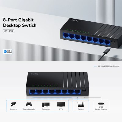 Cudy GS108D 8-Port Gigabit desktop Switch สวิตซ์