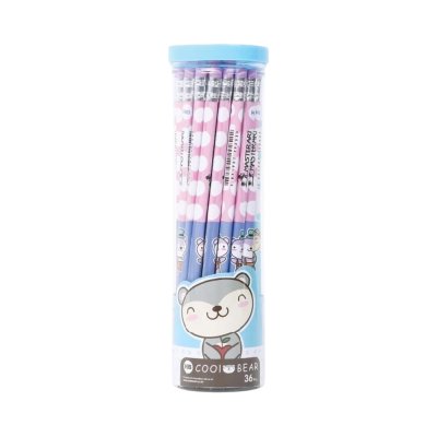 ยกกล่อง 1 กล่อง 6 กระบอก Masterart ดินสอดำแฟนซี Blacklead Pencil HB No.1 Cool Bear คละสี คละลาย