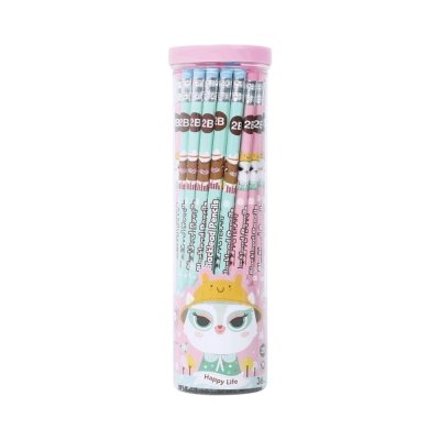 1 กระบอก 36 แท่ง Masterart ดินสอดำแฟนซี Blacklead Pencil 2B No.1 Happy Life คละสี คละลาย