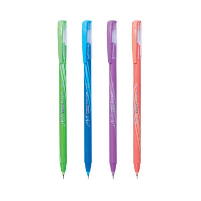 ยกกล่อง 50 ชิ้น Elfen Liso Freshy ปากกาลูกลื่น หมึกสีน้ำเงิน 0.5 mm. คละสี