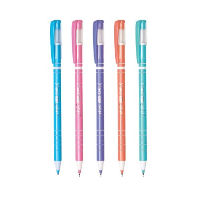 ยกกล่อง 50 ชิ้น Elfen Liso Smile ปากกาลูกลื่น หมึกสีน้ำเงิน 0.5 mm. คละสี