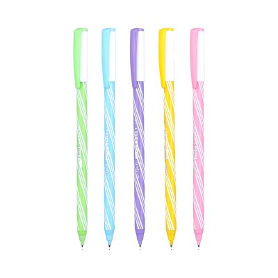 ยกแพ็ค 10 ชิ้น Elfen Liso Sweet ปากกาลูกลื่น หมึกสีน้ำเงิน 0.5 mm. คละสี