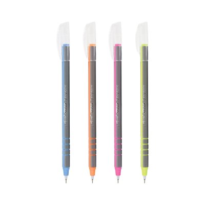 ยกกล่อง 50 ชิ้น Elfen Liso Snowy ปากกาลูกลื่น หมึกสีน้ำเงิน 0.5 mm. คละสี