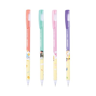 ยกแพ็ค 10 ชิ้น Quantum Skate Fancy Liquid Cat ปากกาลูกลื่น หมึกสีน้ำเงิน 0.6 mm. คละสี คละลาย