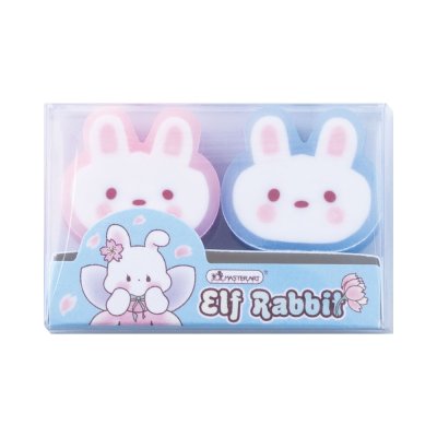 ยกแพ็ค 3 ชิ้น Masterart Elf Rabbit ยางลบดินสอ สีชมพู สีฟ้า