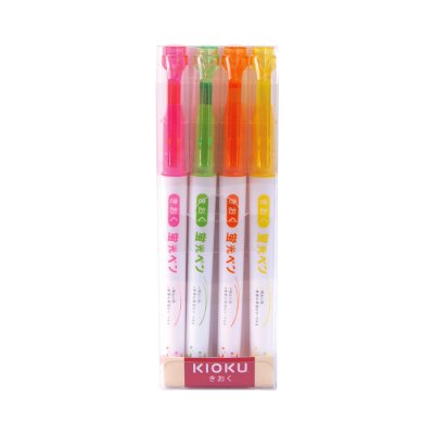 ยกกล่อง 6 แพ็ค 24 ชิ้น Kioku KK011 ปากกาเน้นข้อความ 1-3 mm. คละสี