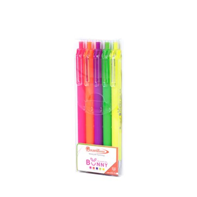 ยกกล่อง 6 แพ็ค 30 ชิ้น Quantum Bunny Daiichi Gel Neon ปากกาหมึกเจล 0.5 mm. คละสี