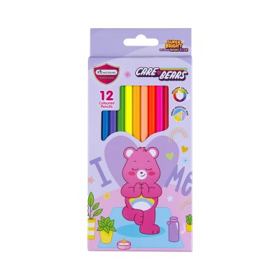 ยกกล่อง 12 ชิ้น Masterart Care Bears Pastel Super Bright ดินสอสีแท่งยาว 12 สี คละสี
