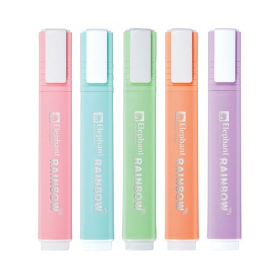 ยกกล่อง 12 ชิ้น Elephant Pastel Rainbow Highlighter ปากกาเน้นข้อความ 3.8 mm.