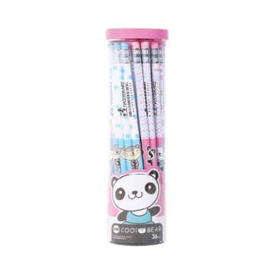 ยกกล่อง 1 กล่อง 6 กระบอก Masterart ดินสอดำแฟนซี Blacklead Pencil HB No.1 Cool Bear คละสี คละลาย