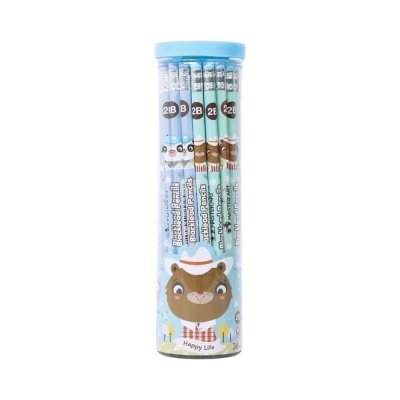 1 กระบอก 36 แท่ง Masterart ดินสอดำแฟนซี Blacklead Pencil 2B No.1 Happy Life คละสี คละลาย