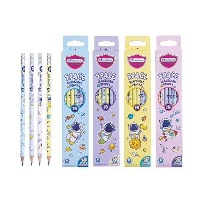 Masterart ดินสอดำแฟนซี Blacklead Pencil 2B No.3 Space + กบเหลา 1กล่อง / 12แท่ง