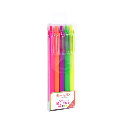 ยกกล่อง 6 แพ็ค 30 ชิ้น Quantum Bunny Daiichi Gel Neon ปากกาหมึกเจล 0.5 mm. คละสี