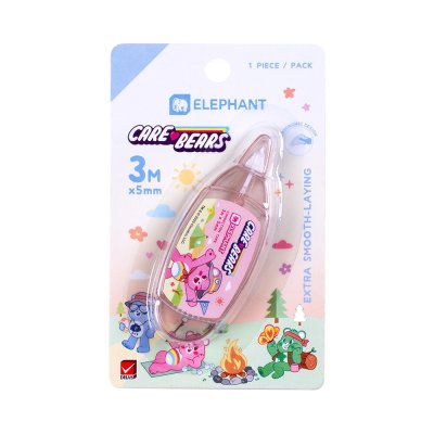 ยกกล่อง 12 ชิ้น Elephant Care Bears Pastel เทปลบคำผิด Correction Tape 3M X 5mm คละสี คละลาย