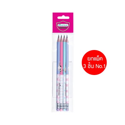 ยกแพ็ค 3 ชิ้น Masterart ดินสอดำแฟนซี Blacklead Pencil HB 4 แท่ง/แพ็ค
