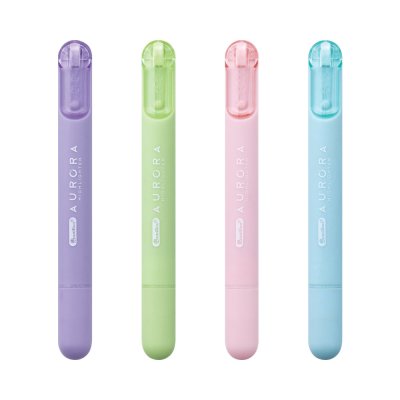 ยกแพ็ค 4 ชิ้น Quantum Aurora Highlighter ปากกาเน้นข้อความ 2-4 mm. คละสี