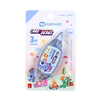 ยกกล่อง 12 ชิ้น Elephant Care Bears Pastel เทปลบคำผิด Correction Tape 3M X 5mm คละสี คละลาย