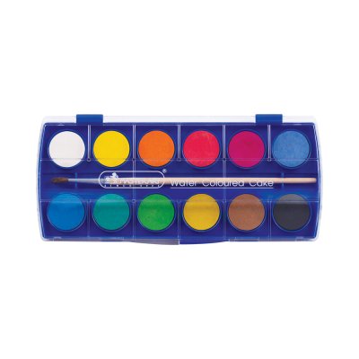 Masterart สีน้ำก้อน 12 สี พร้อมพู่กัน กล่องพลาสติก