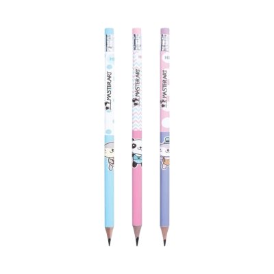 ยกกล่อง 1 กล่อง 6 กระบอก Masterart ดินสอดำแฟนซี Blacklead Pencil HB No.1 Cool Bear คละสี คละลาย