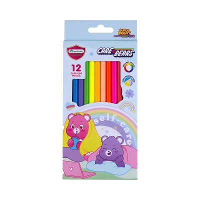 ยกกล่อง 12 ชิ้น Masterart Care Bears Pastel Super Bright ดินสอสีแท่งยาว 12 สี คละสี