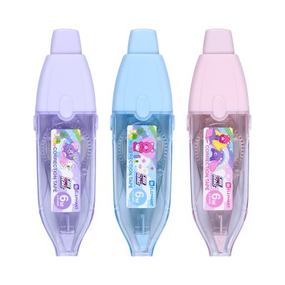 Elephant Care Bears Pastel เทปลบคำผิด + ใส้เติมเทปลบคำผิด 6M X 5mm คละสี คละลาย