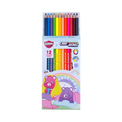 ยกกล่อง 12 ชิ้น Masterart Care Bears Pastel Super Bright ดินสอสีแท่งยาว 12 สี คละสี