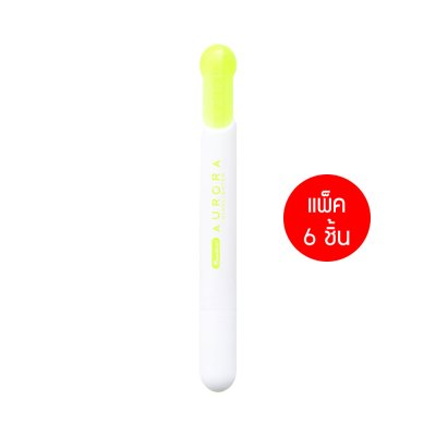 แพ็ค 6 ชิ้น Quantum Aurora Highlighter ปากกาเน้นข้อความ 2-4 mm.