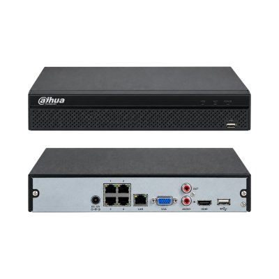 Dahua IP Cctv Set ชุดกล้องวงจรปิด+Nvr : DH-IPC-HDBW1239E1-A-IL DHI-NVR4104HS-P-4KS3(กล้อง+Nvr+สายแลน+หัวแลน)