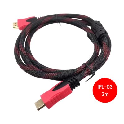 IP-Link IPL-03 HDMI To HDMI Cable 2.0 4K สายถักสีแดง สายสัญญาณ ยาว 3เมตร, 5เมตร