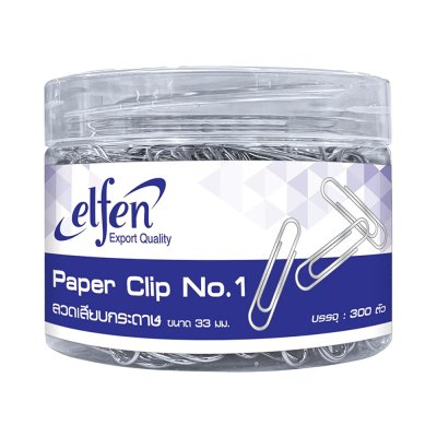 ยกแพ็ค 12 กล่อง Elfen ลวดเสียบกระดาษกลม No.1 33 มม.