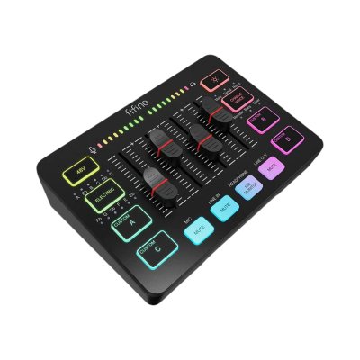 Fifine AmpliGame SC3 Gaming Mixer มิกเซอร์ พร้อมไฟ RGB