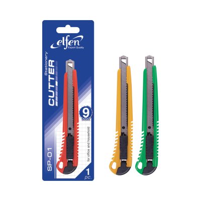 ยกแพ็ค 12 ชิ้น Elfen SP-01 คัตเตอร์ 9 มม. คละสี