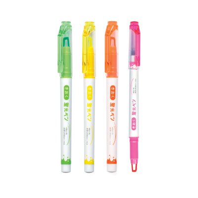 ยกแพ็ค 4 ชิ้น Kioku KK011 ปากกาเน้นข้อความ 1-3 mm. คละสี