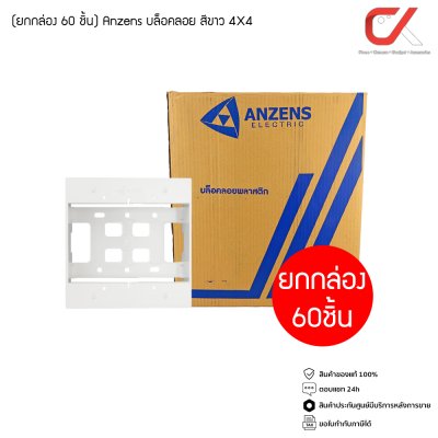 (ยกกล่อง) Anzens บล็อกลอย ปลั๊กไฟ ขอบเหลี่ยม 2x4, 4x4 สีขาว, สีดำ