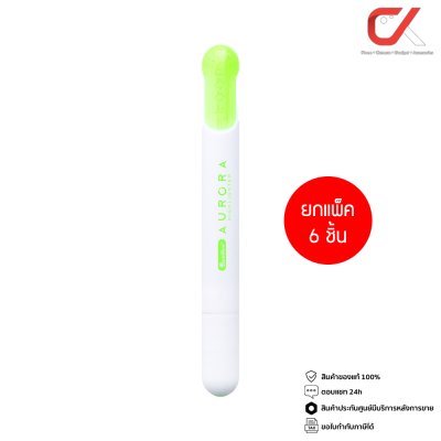 ยกแพ็ค 6 ชิ้น Quantum Aurora Highlighter Neon ปากกาเน้นข้อความ 2-4 mm.