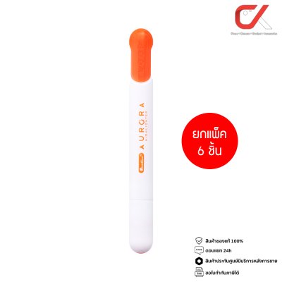 ยกแพ็ค 6 ชิ้น Quantum Aurora Highlighter Neon ปากกาเน้นข้อความ 2-4 mm.