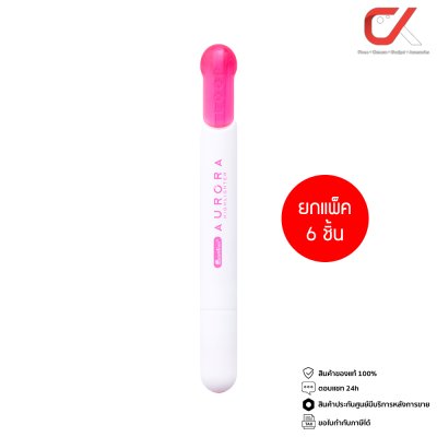 ยกแพ็ค 6 ชิ้น Quantum Aurora Highlighter Neon ปากกาเน้นข้อความ 2-4 mm.