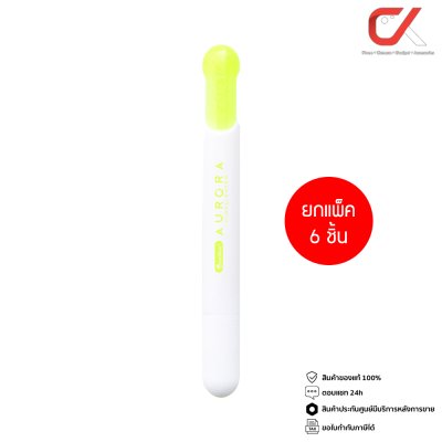 ยกแพ็ค 6 ชิ้น Quantum Aurora Highlighter Neon ปากกาเน้นข้อความ 2-4 mm.
