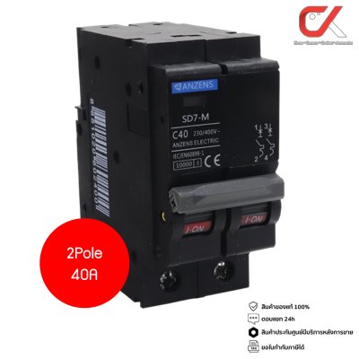 Anzens SD7-M 2P 40A, 50A, 63A ลูกเซอร์กิตเบรกเกอร์ลูกย่อย