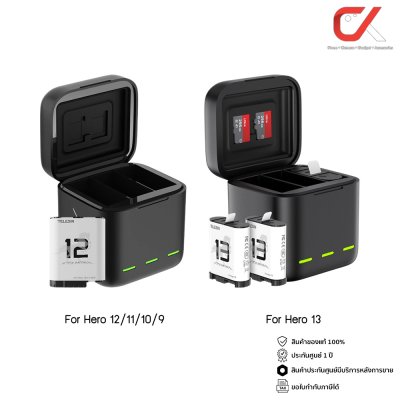 Telesin GoPro Charger Battery Box 3 Channel For Hero 13 12 11 10 9 แท่นชาร์จแบตโกโปร