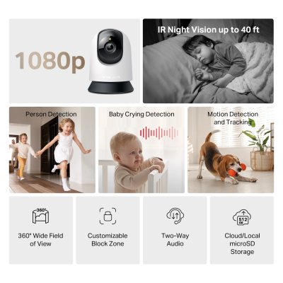 Mercusys MC200 2MP Pan/Tilt Home Security Wi-Fi Camera กล้องวงจรปิด
