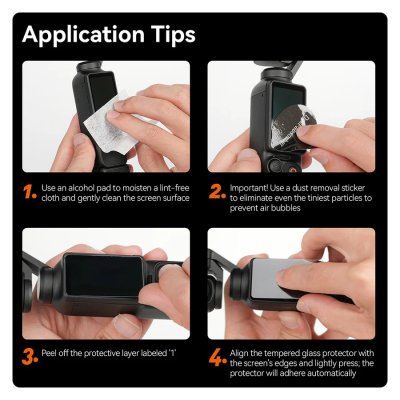 Telesin Tempered Glass Lens + Screen Protectors + Front Screen Protectors for Pocket 3 ฟิล์มกระจกนิรภัย