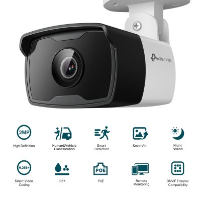 TP Link VIGI C320I 2mp 2.8mm Mic IR Outdoor Network Camera กล้องวงจรปิด