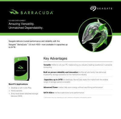 Seagate Barracuda 2TB NAS HDD 3.5" SATA-III SATA 6GB/S 7200RPM ฮาร์ดดิส